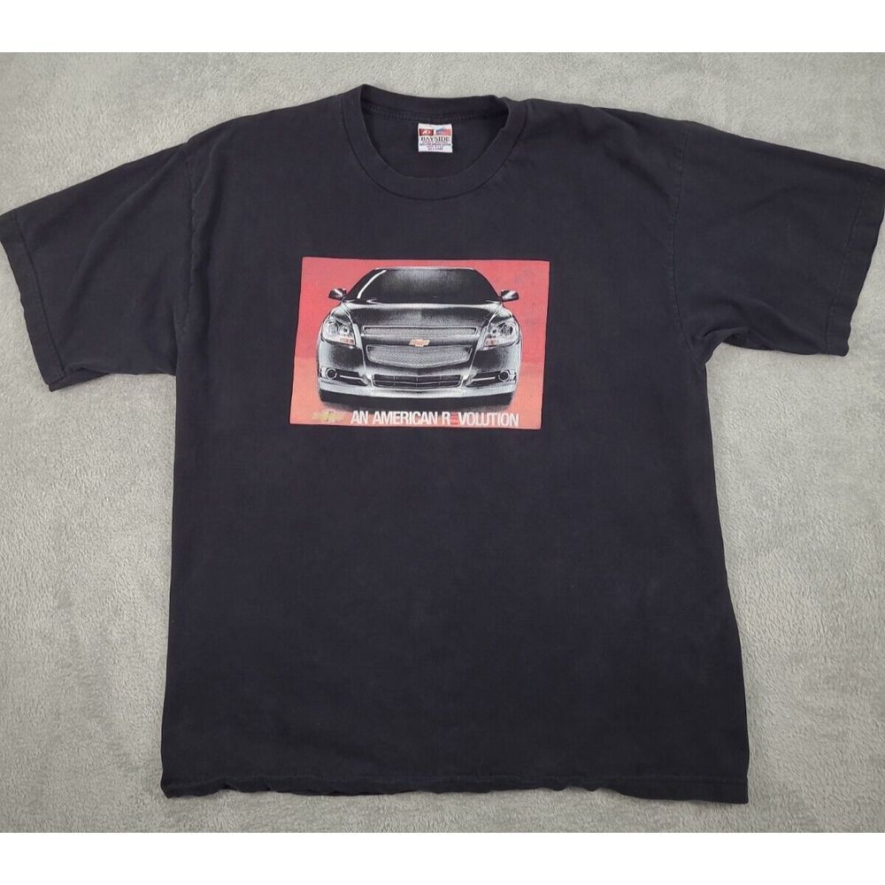 UAW Local 31 Bayside GM‎ Chevy Malibu T-shirt Mens Sz XXL Black Y2K Made in USA